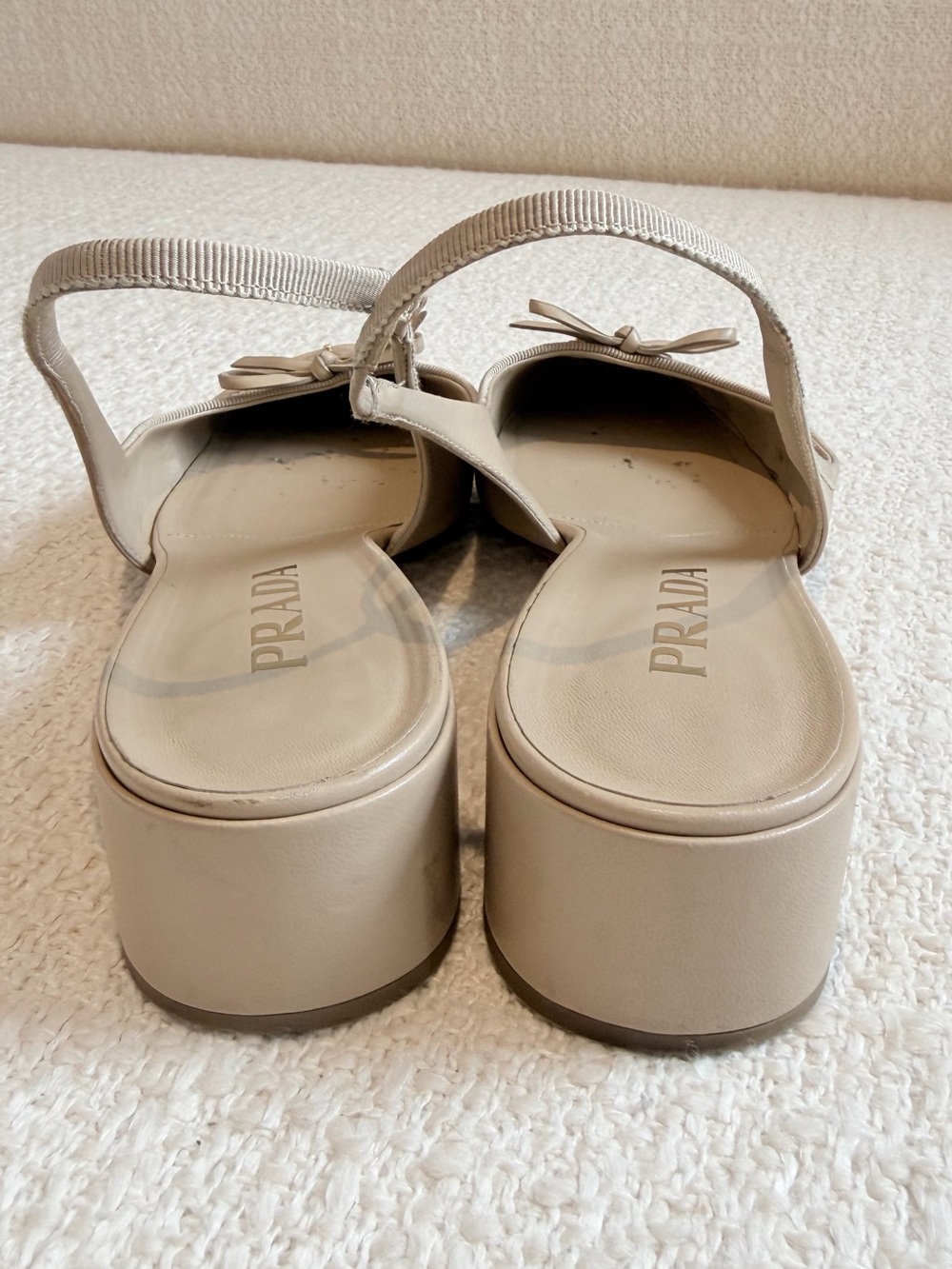Prada Leather Slingback Pumps – Beige | Size EU 37 / US Women’s 7 | Authentic - Picture 6 of 9